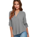 Women’s V-Neck Chiffon Blouse | Long Sleeve Office Top
