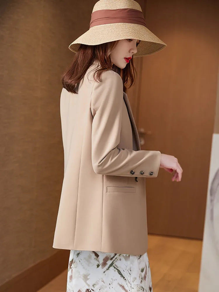 Women’s Double-Breasted Blazer | Elegant Slim Fit Office & Streetwear Jacket