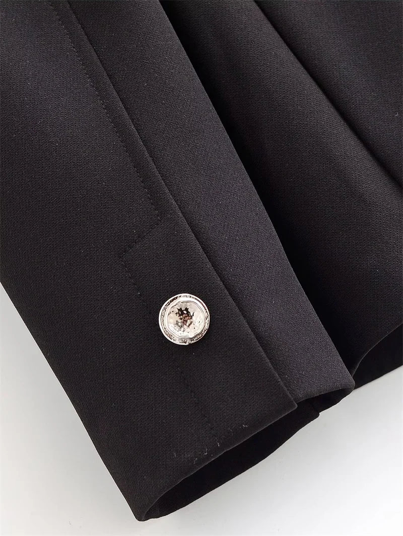 Women’s Slim Fit Blazer – Single Button Structured Jacket with Notched Lapel
