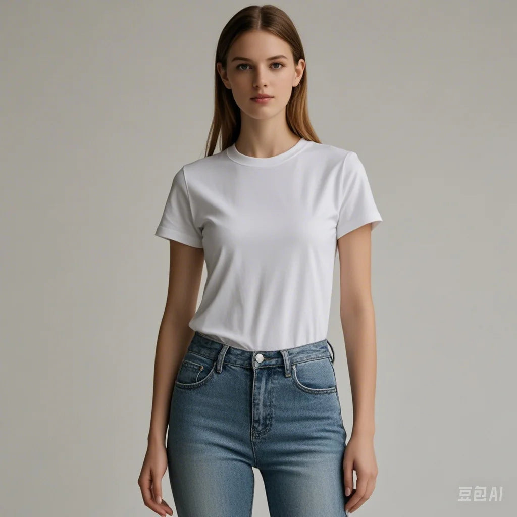Basic White Cotton T-Shirt | Women’s Loose Fit Summer Casual Tee
