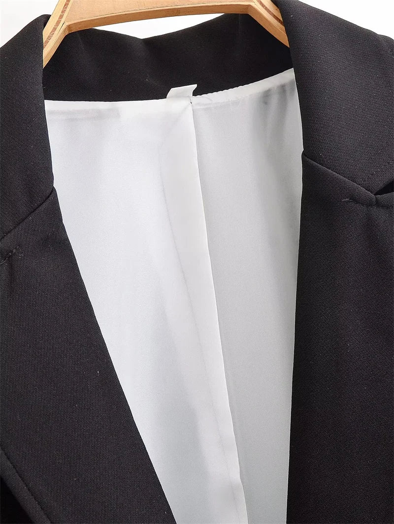 Women’s Slim Fit Blazer – Single Button Structured Jacket with Notched Lapel