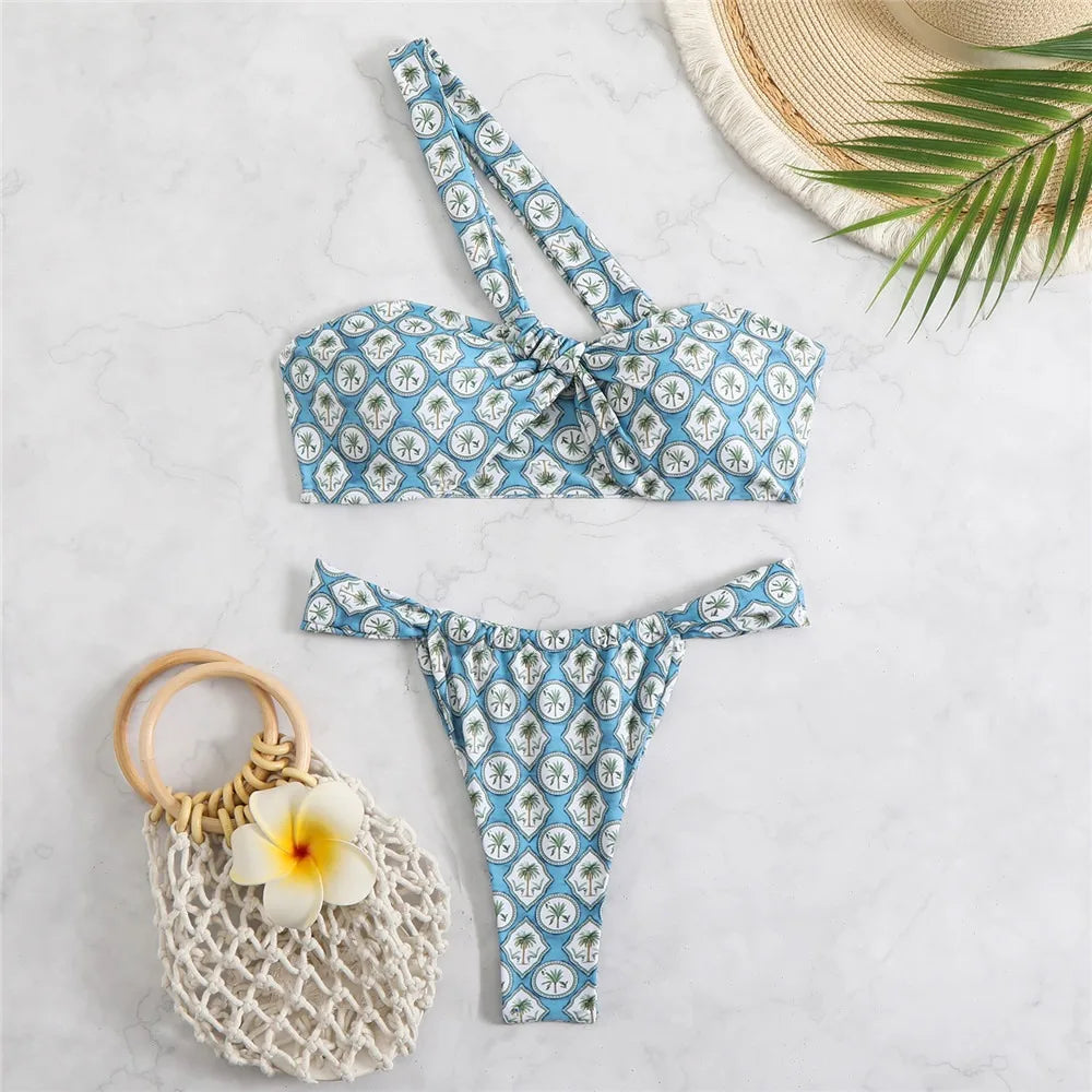 One Shoulder Bikini Set – Women’s Two-Piece Swimwear