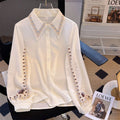 Women’s Floral Embroidered Blouse | Elegant Chiffon Shirt