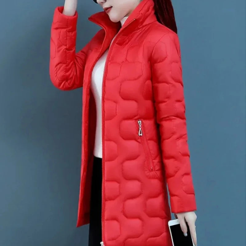 Women’s Quilted Cotton Coat | Lightweight Long Padded Winter Jacket