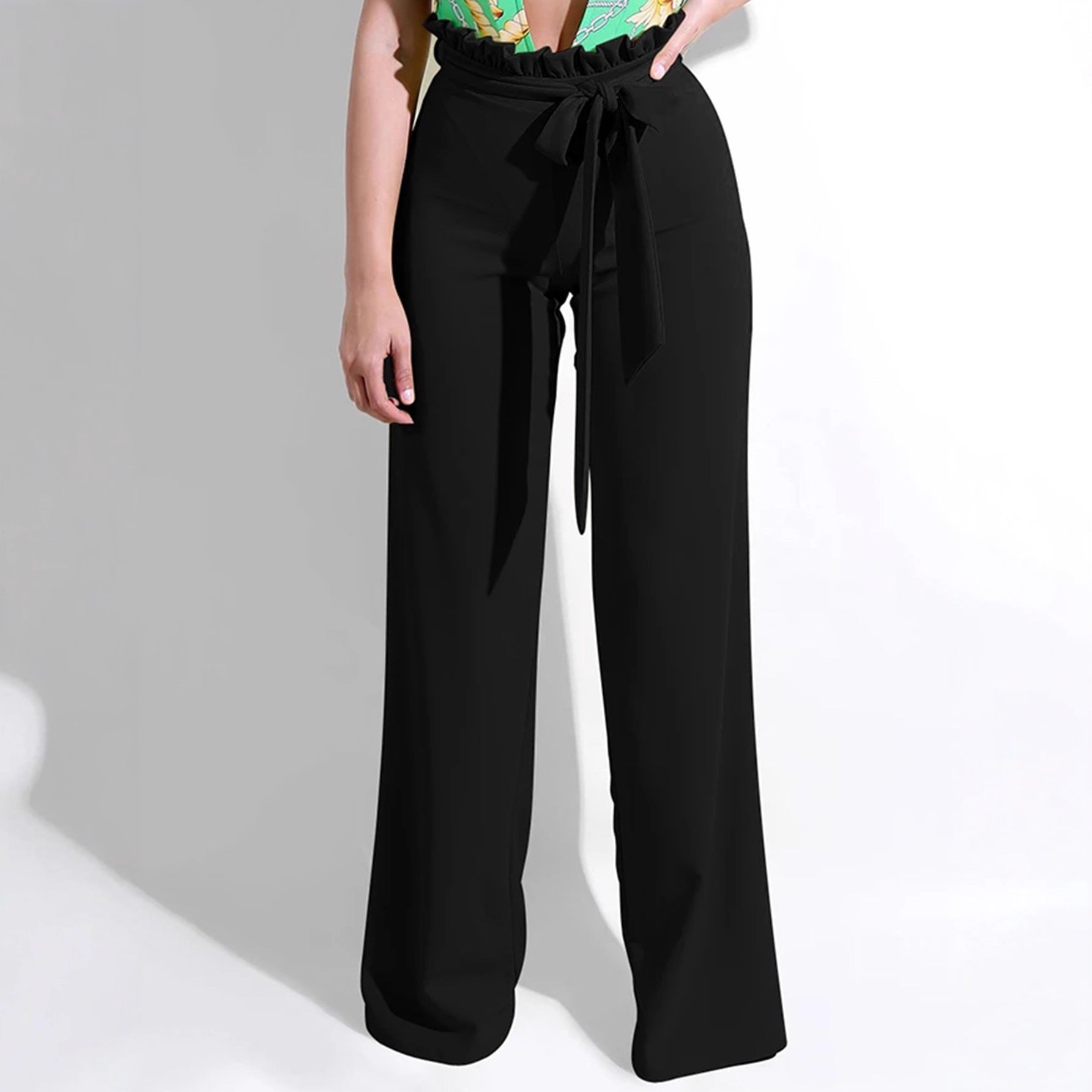 Women’s Wide Leg Casual Trousers – Loose Fit Mid Rise Flared Pants