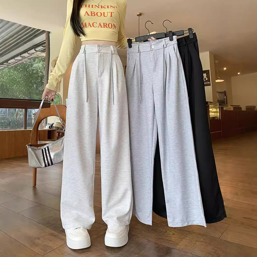 Women’s High Waist Straight Leg Suit Pants – Casual Elegant Full-Length Trousers