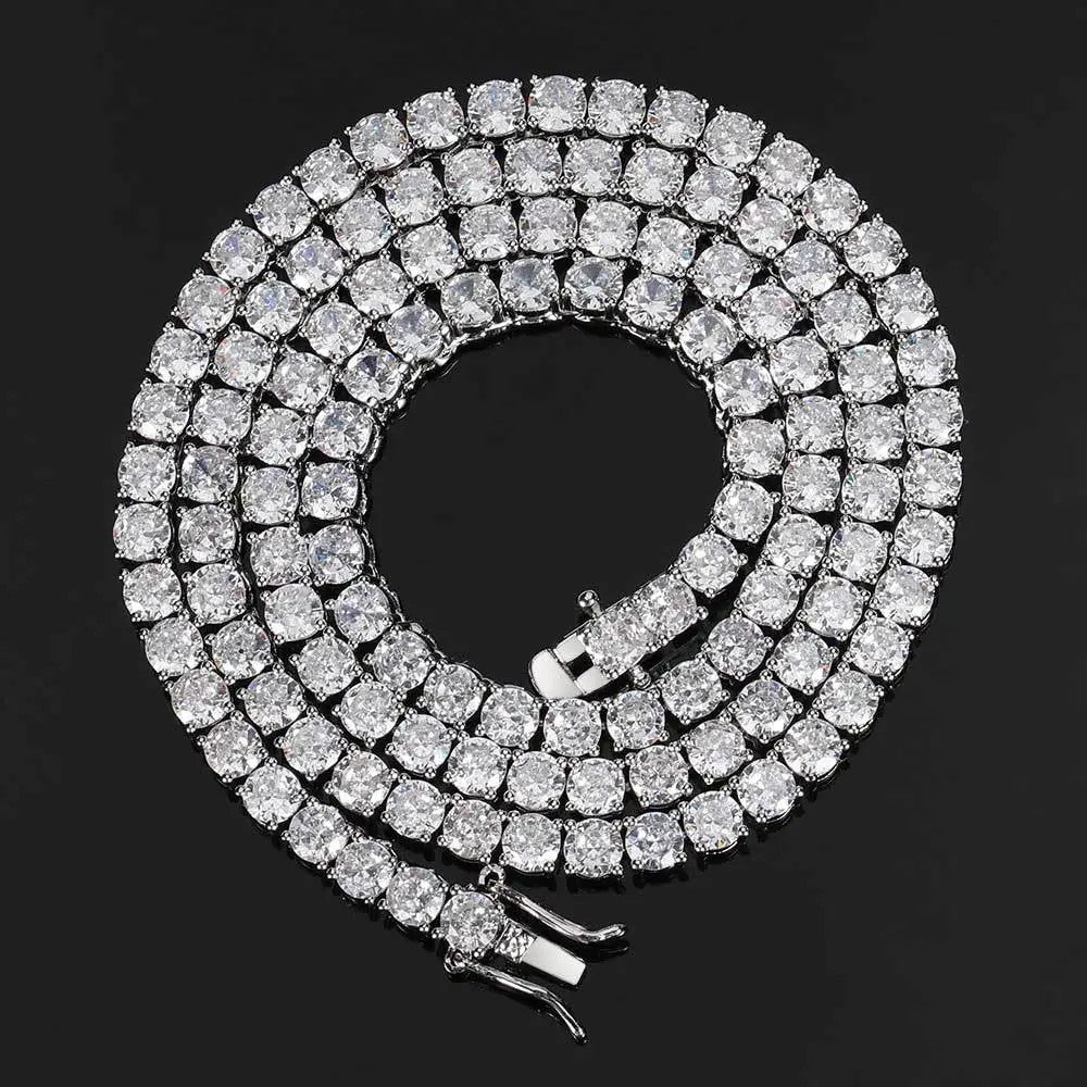 Zircon Tennis Necklace for Women – Customizable Silver 5mm Jewelry
