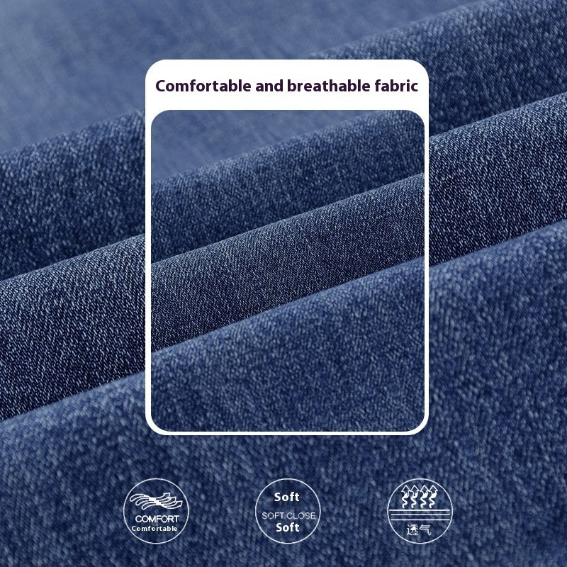 Women’s High Waist Straight Wide Leg Jeans – Stretch Slim Fit Washed Denim Pants