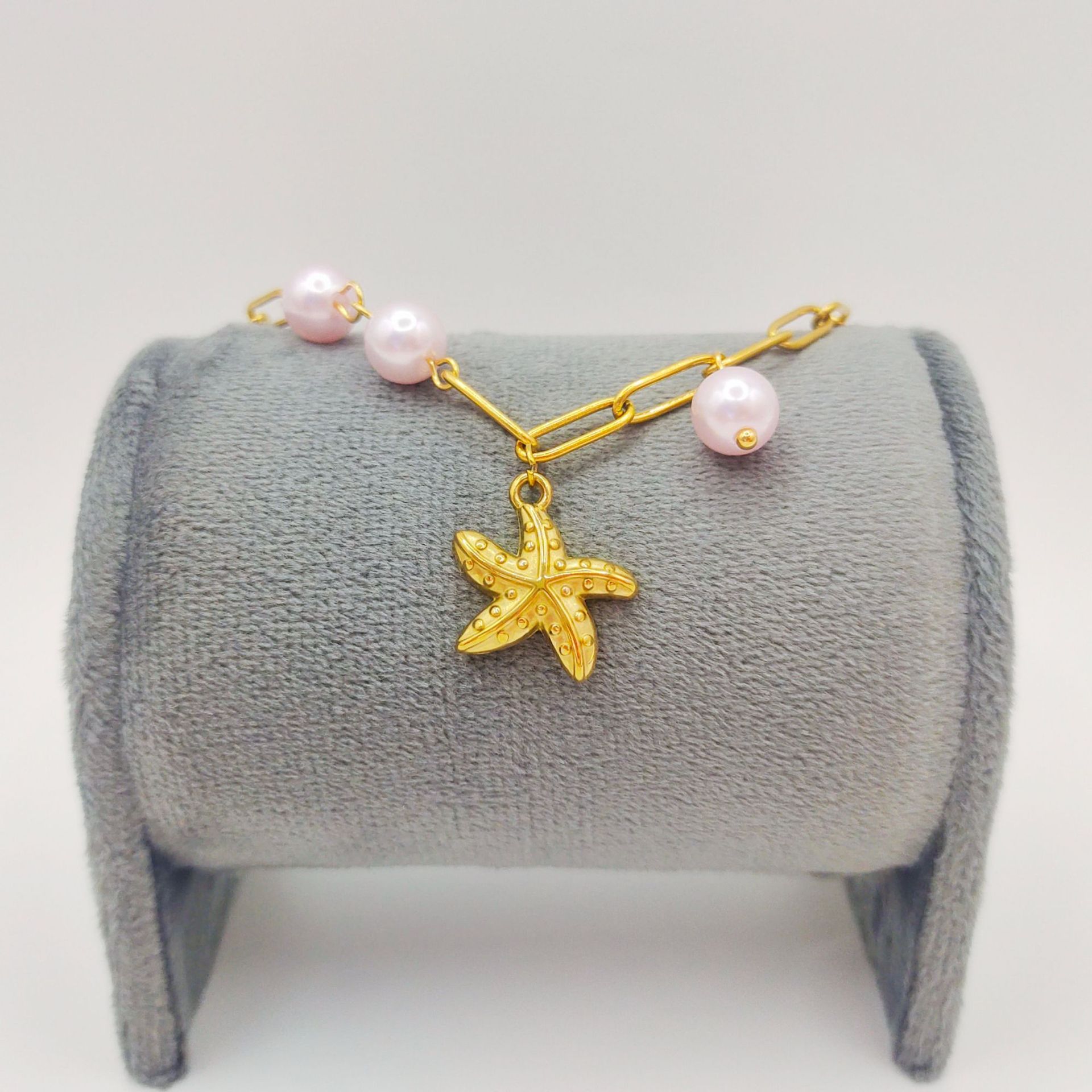 Starfish Pearl Bracelet for Women – Trendy Stainless Steel Elegant Jewelry