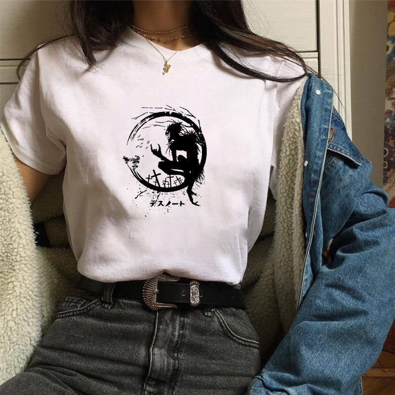 Sun & Cartoon Print Women's T-Shirt – Chic Urban Casual Tee