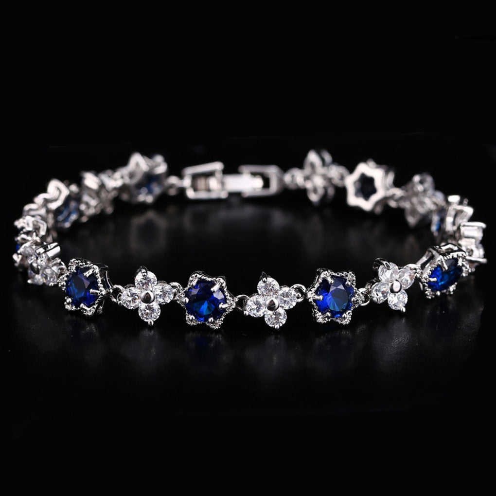 Women’s Crown Zircon Bracelet – Elegant Gold Plated Jewelry