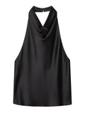 Women’s Satin Halterneck Tank Top – Elegant Casual Style