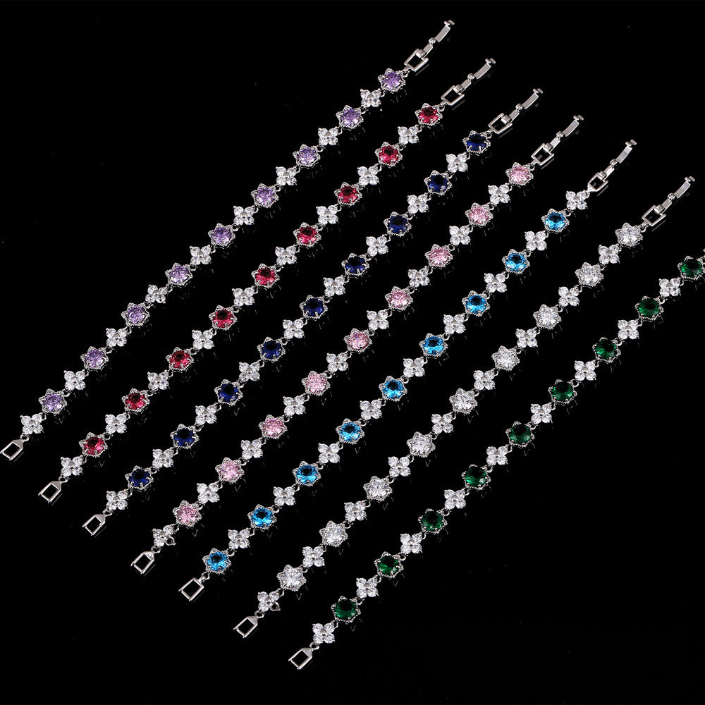 Women’s Crown Zircon Bracelet – Elegant Gold Plated Jewelry