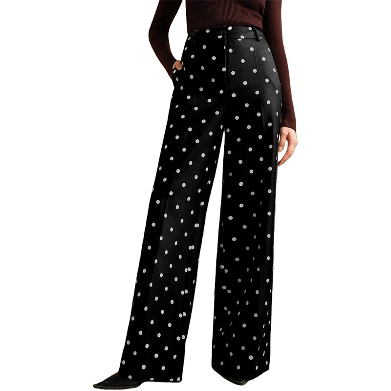 Women’s Wide-Leg Trousers – High Waist Casual Loose Fit Pants