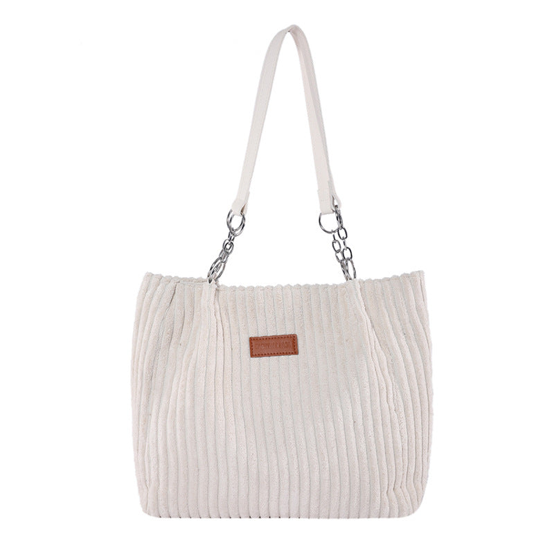 Women’s Corduroy Tote Bag | Large Capacity Shoulder Bag