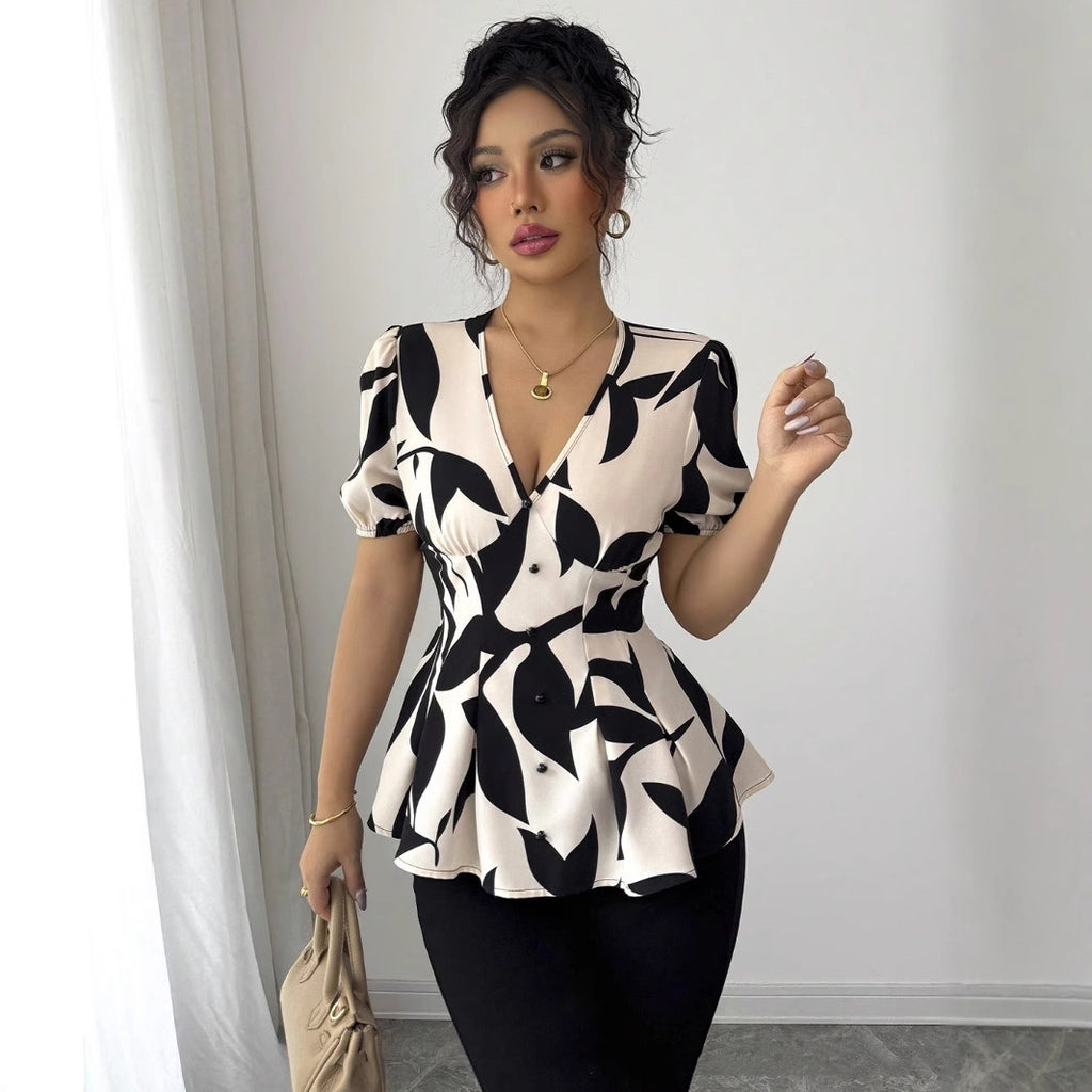 Women’s Summer Printed Shirt | Short Sleeve Floral Top
