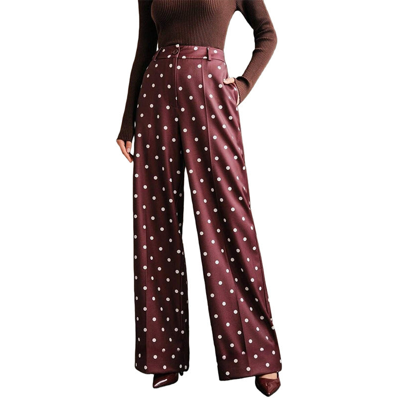 Women’s Wide-Leg Trousers – High Waist Casual Loose Fit Pants