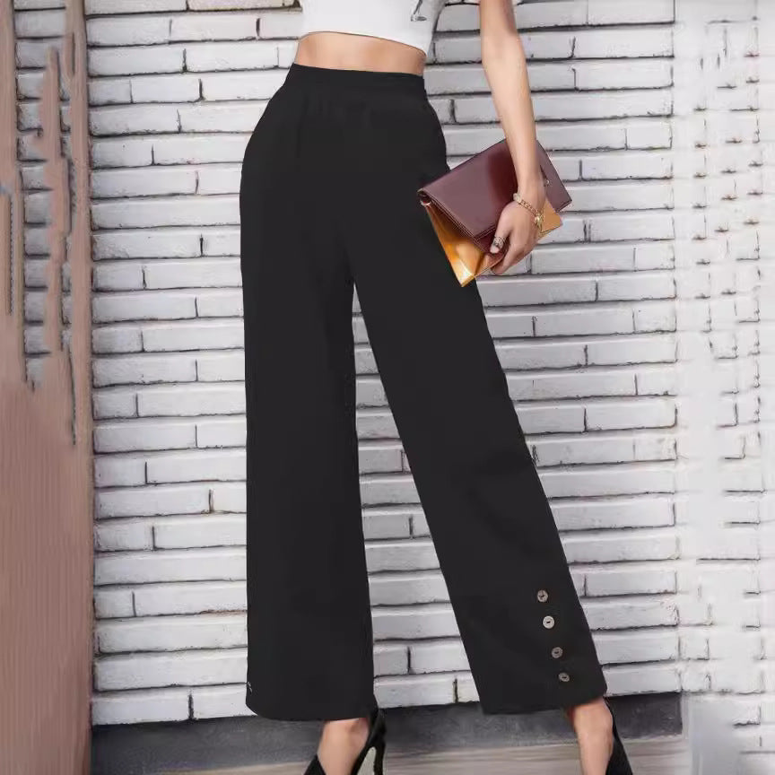 Women’s High-Waist Straight-Leg Casual Trousers