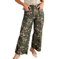 Women’s Retro Floral Print Jeans – High-Waist Style