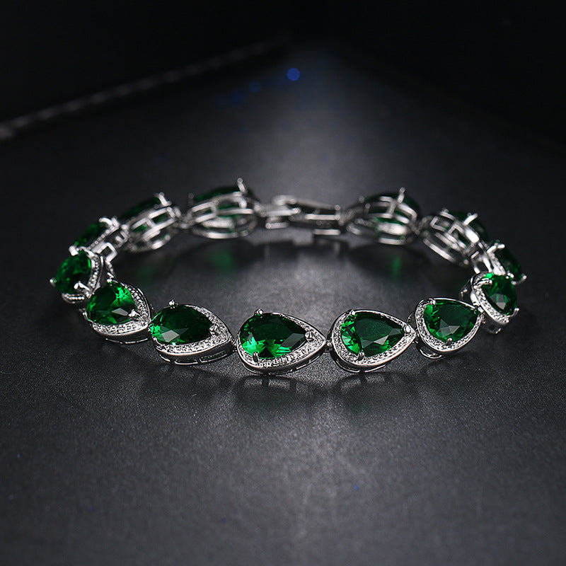 Women’s Teardrop Zircon Bracelet – Elegant Geometric Jewelry