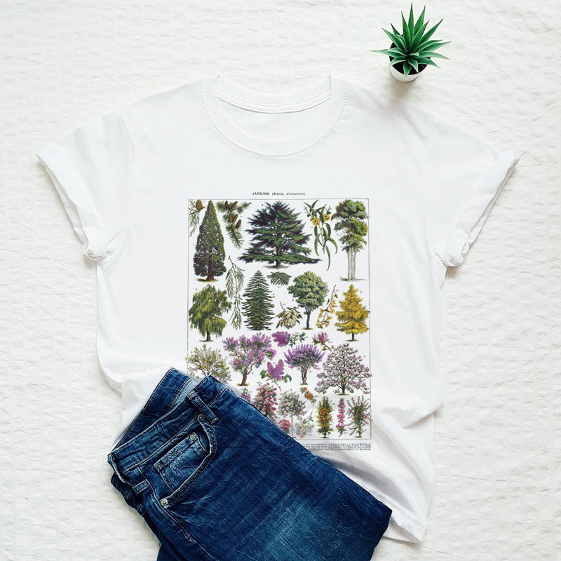 Vintage Tree Print Unisex T-Shirt – Summer Cotton Tee