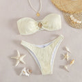 Women’s Ruched Two-Piece Bikini Set – Solid Color Swimwear