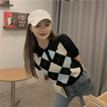 Women’s Retro Diamond Polo Collar T-Shirt – Short Sleeve