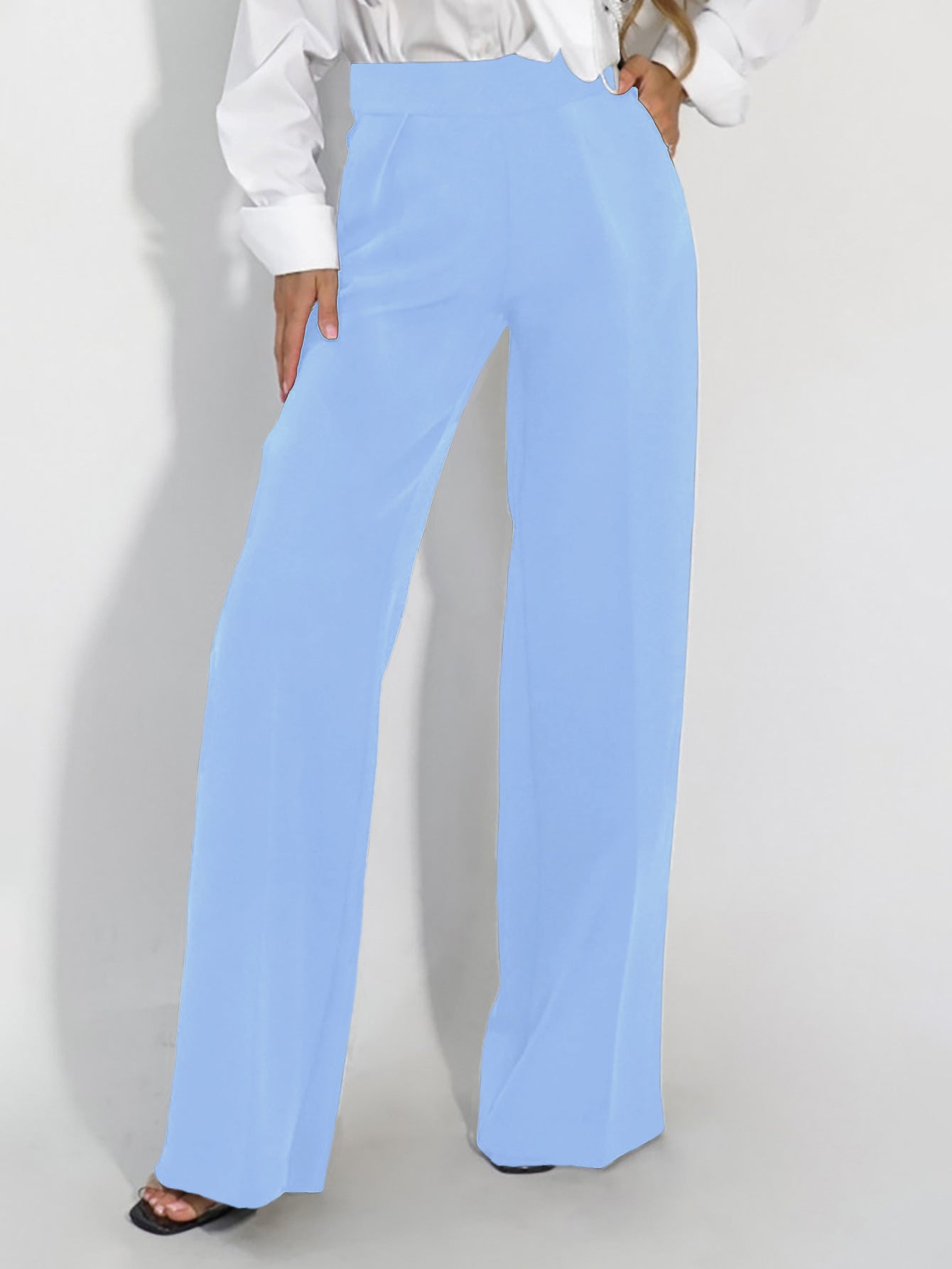 Elegant High-Waist Straight-Leg Women’s Trousers