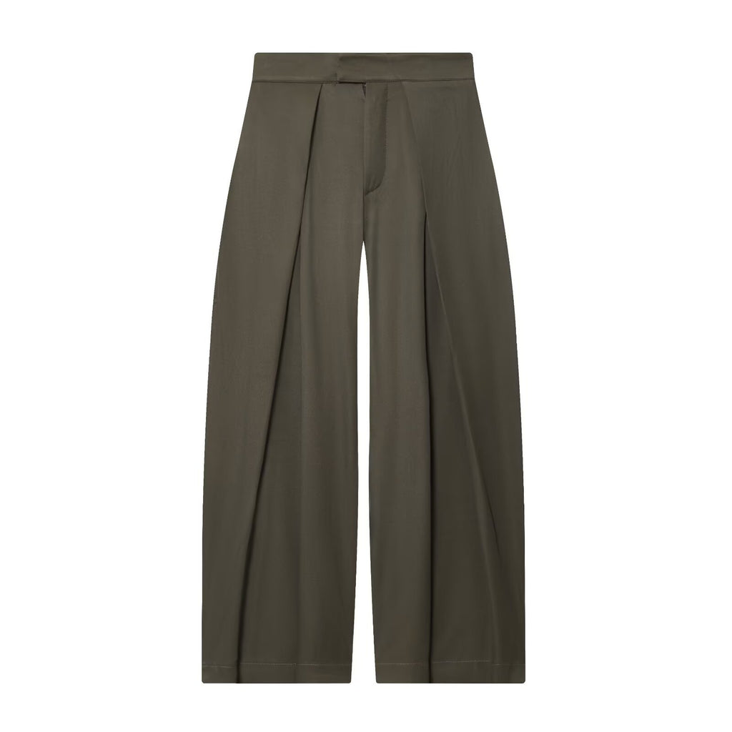 Women’s Loose Fit Pleated Trousers – Casual Street Style
