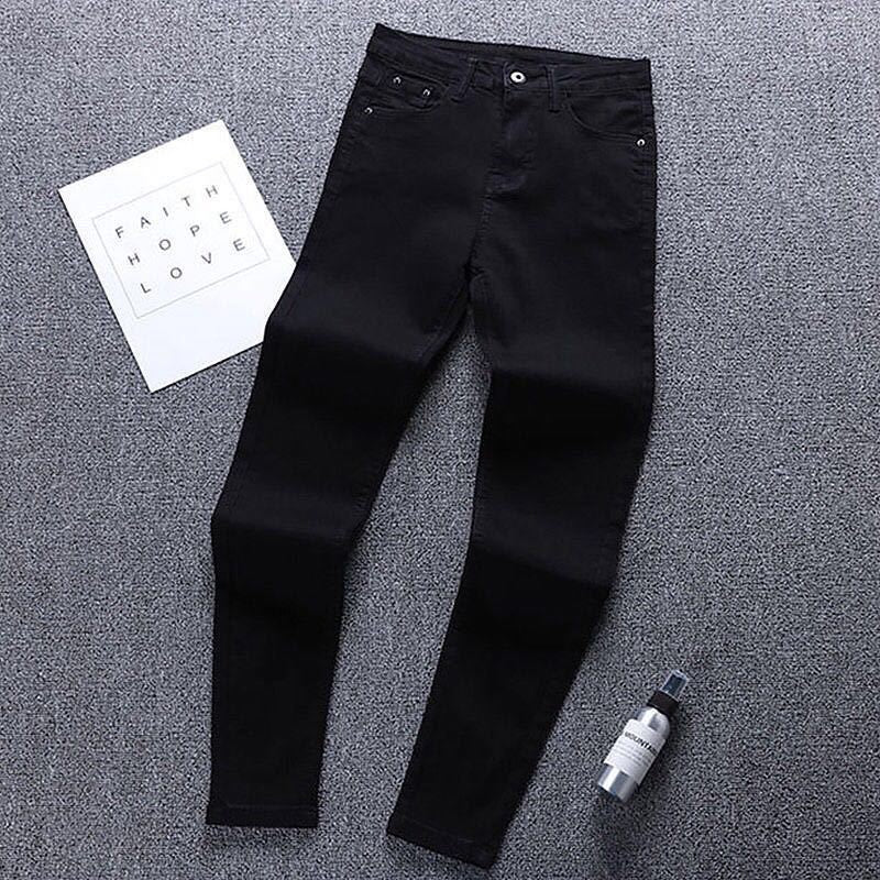 Women’s High Waist Jeans – Cropped & Full Length Denim Pants Retro Slim Fit