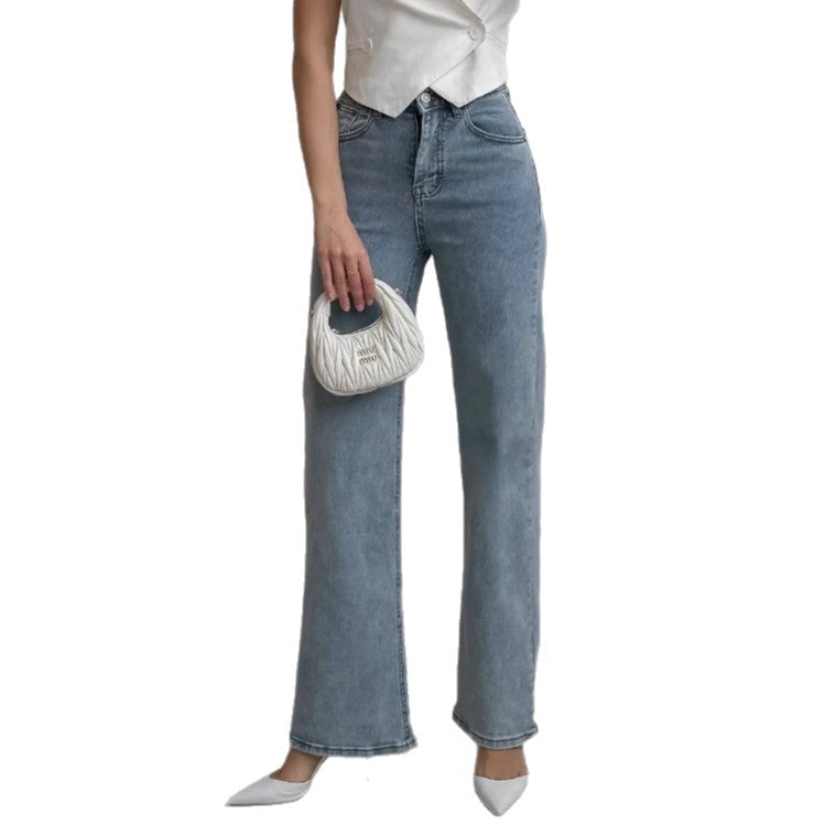 Women’s Blue Flared Jeans – Mid Rise Bootcut Denim Pants for Casual & Office Style