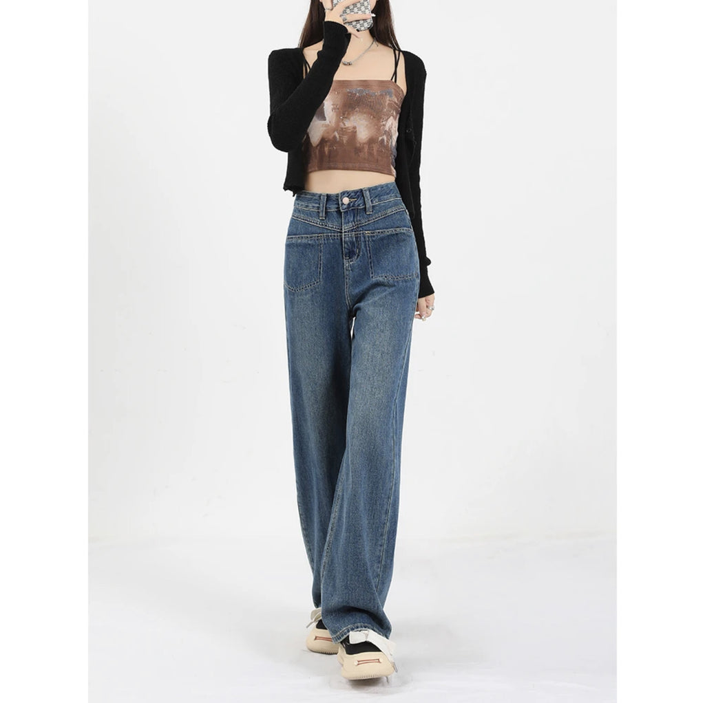 Women’s High-Waist Loose Jeans – Relaxed Fit Denim