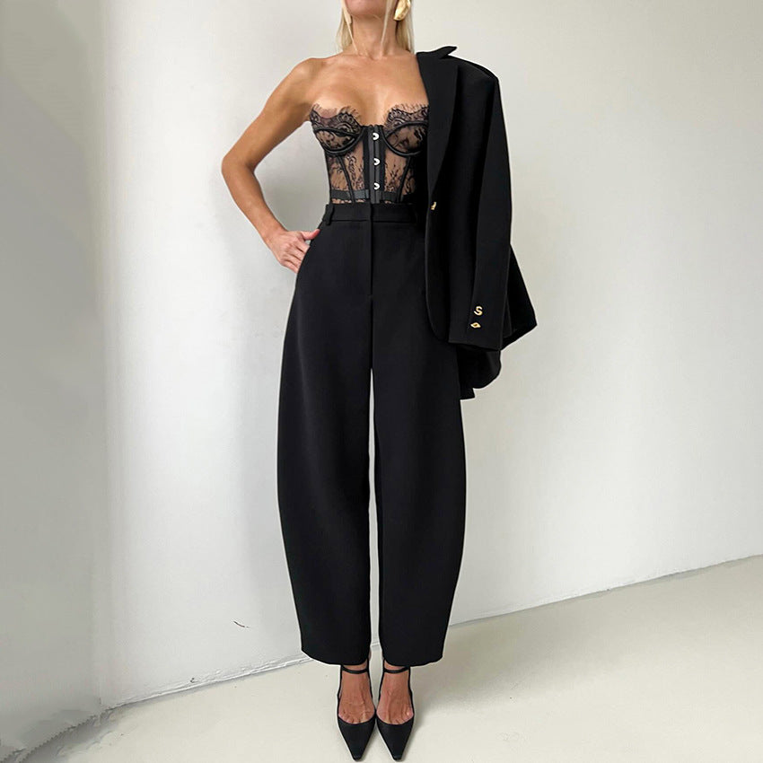 Women’s High-Waist Straight-Leg Pants – Chic Workwear Style