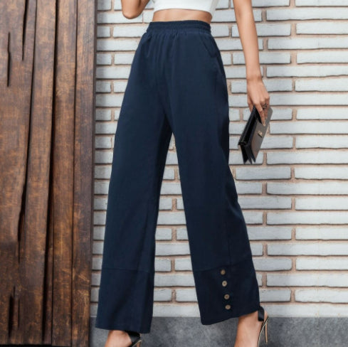 Women’s High-Waist Straight-Leg Casual Trousers