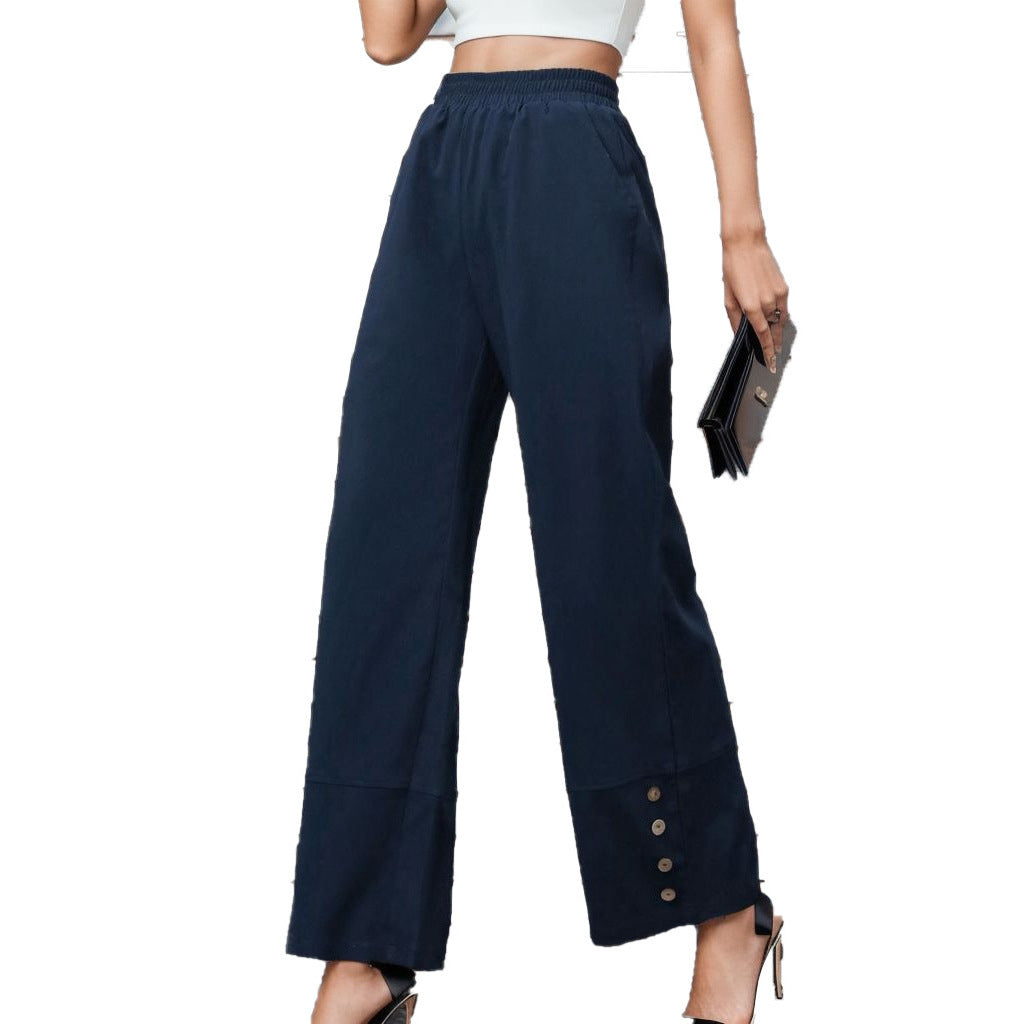 Women’s High-Waist Straight-Leg Casual Trousers