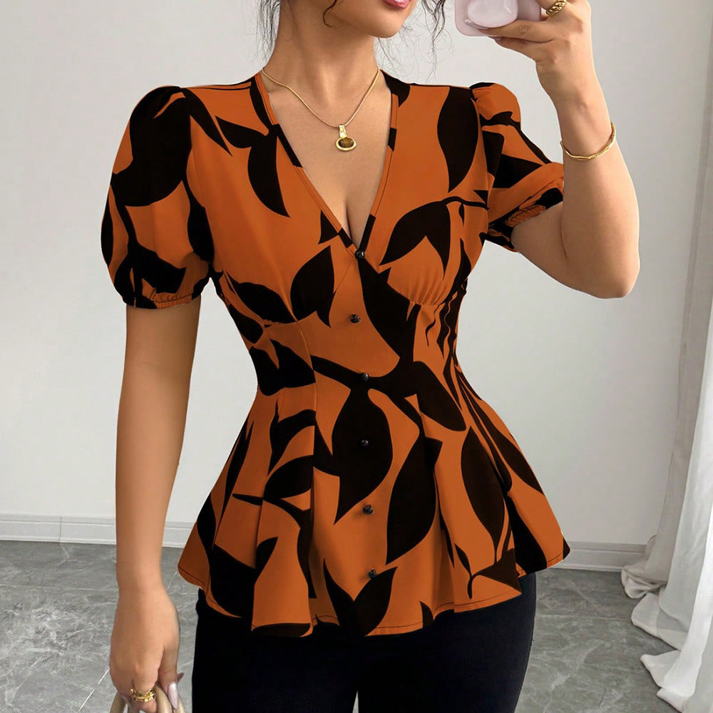Women’s Summer Printed Shirt | Short Sleeve Floral Top