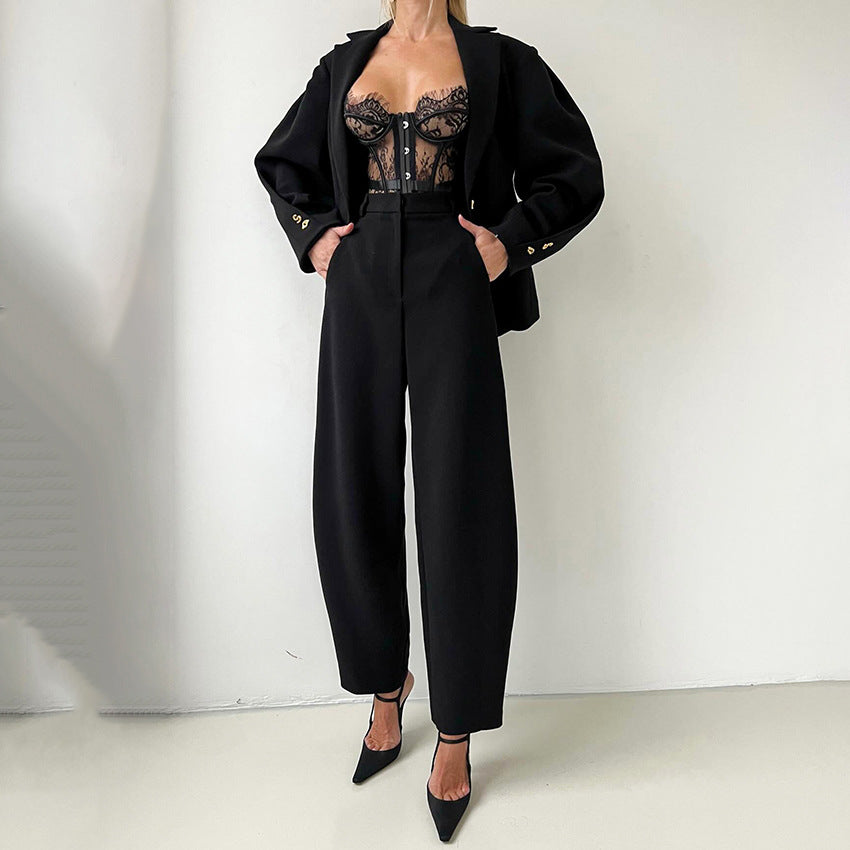 Women’s High-Waist Straight-Leg Pants – Chic Workwear Style