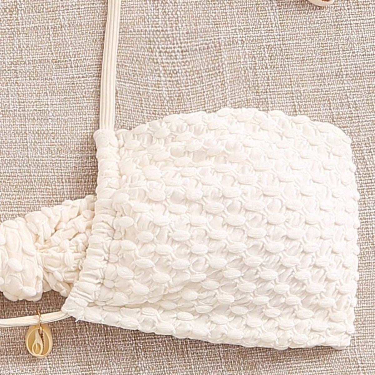 Women’s Shell Design Bikini Set – Minimalist Beige Swimwear