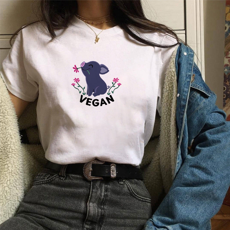 Sun & Cartoon Print Women's T-Shirt – Chic Urban Casual Tee