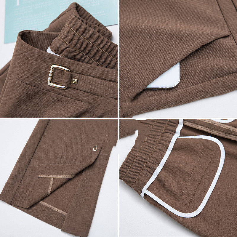 Women’s High-Waist Flared Trousers – Stretch Casual Pants
