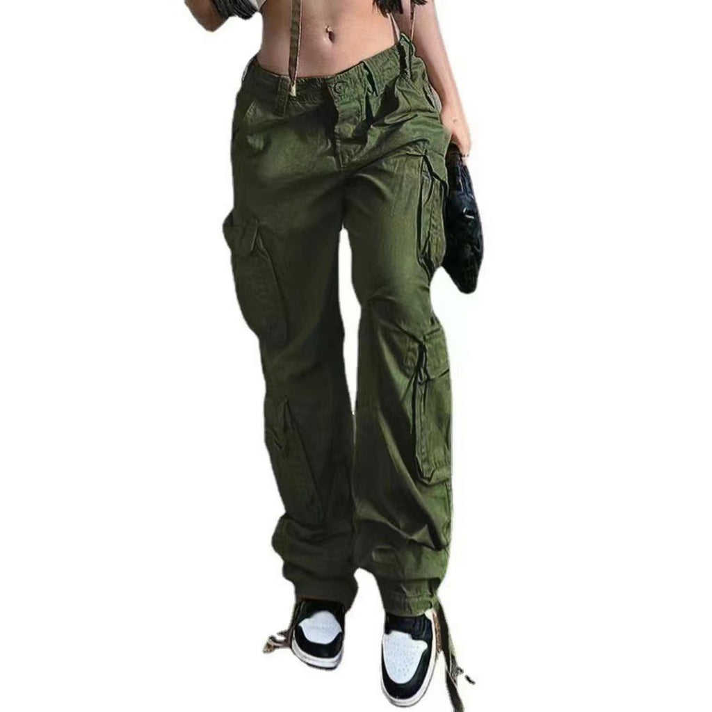 Women’s Workwear Denim Pants – Casual Low Waist Trendy Trousers