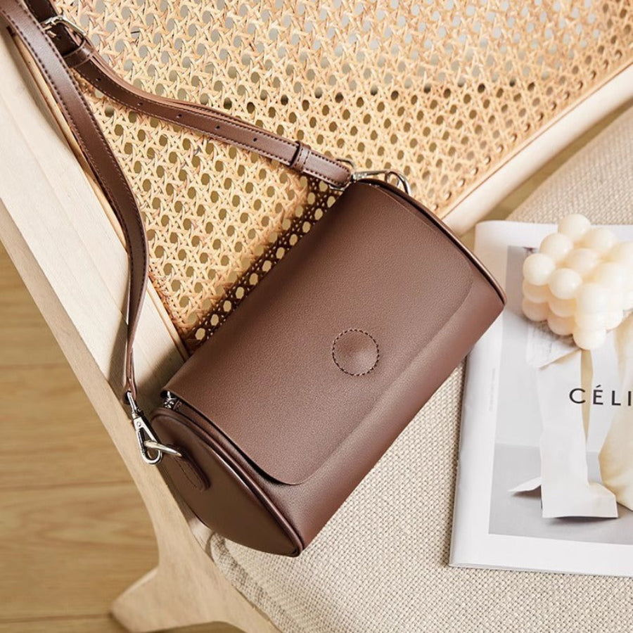 Mini Round Women’s Handbag – Casual PU Shoulder Tote Bag