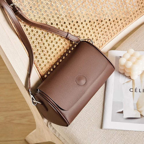 Mini Round Women’s Handbag – Casual PU Shoulder Tote Bag