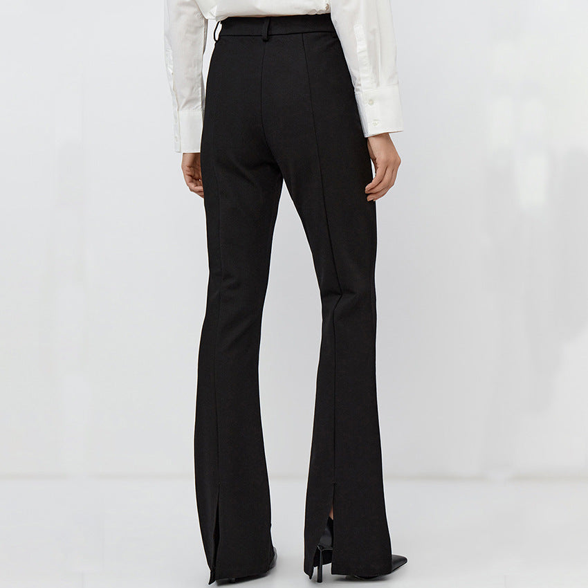 Women’s Slim Fit Suit Pants – Black Casual Street Style Trousers