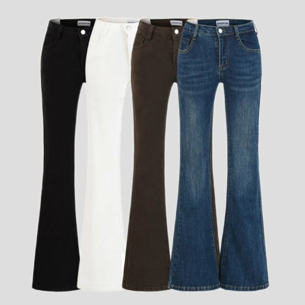 Women’s Slim-Fit Flared Jeans – Stretch Bootcut Denim Pants for Elegant Everyday Style