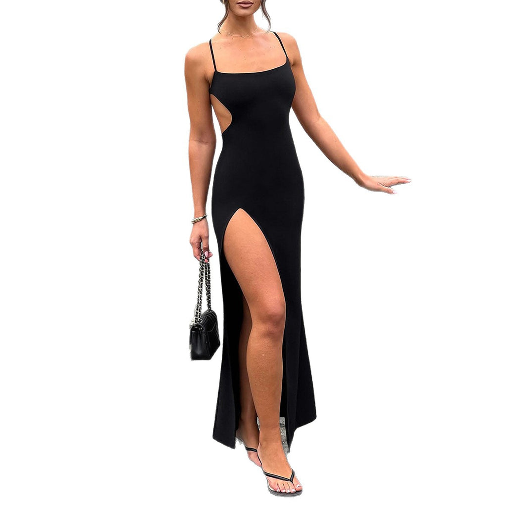 Women’s Sleeveless Strap Midi Dress – High Waist Slim Fit Casual Elegant Dress