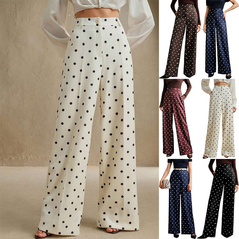 Women’s Wide-Leg Trousers – High Waist Casual Loose Fit Pants