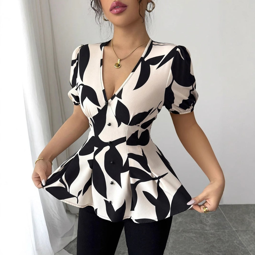 Women’s Summer Printed Shirt | Short Sleeve Floral Top