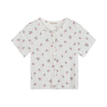 Floral Kawaii Crop Top for Women – Button Front V-Neck Summer Blouse