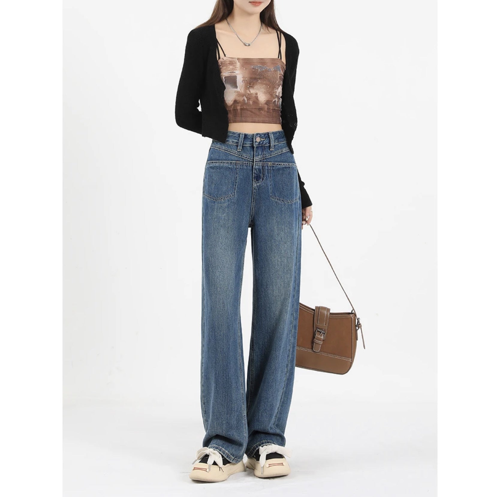 Women’s High-Waist Loose Jeans – Relaxed Fit Denim